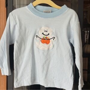 Luigi ghost appliqué tee long sleeve crewneck embroidered halloween toddler boy